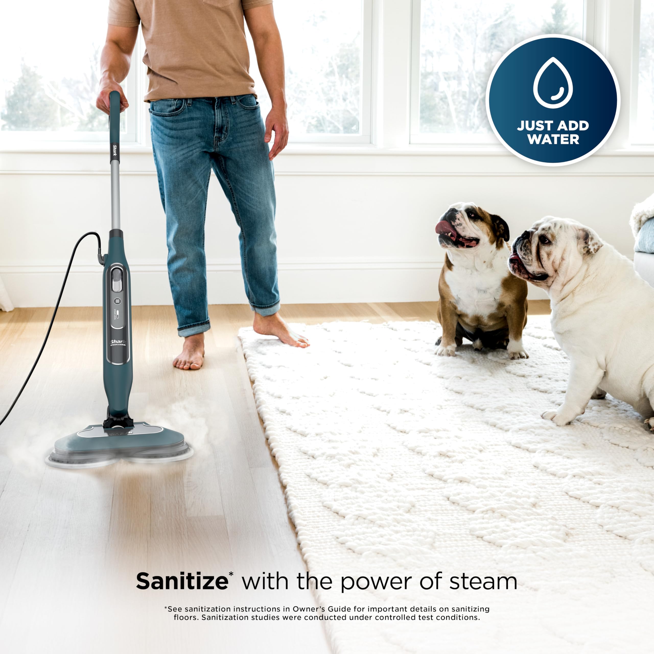 Shark Steam and Scrub mop with Dirt Grip pads offers scrubbing power