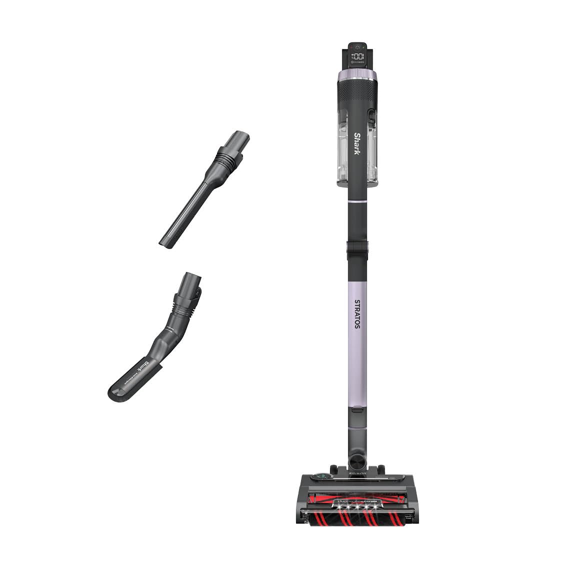 Shark Stratos cordless vacuum front-angle view for powerful floor cleaning