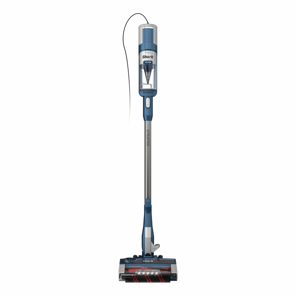 Shark Stratos vacuum nozzle in action for thorough surface cleaning.