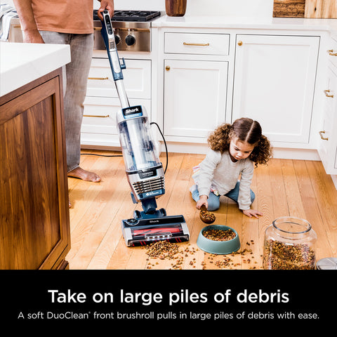 Shark Stratos Lift-Away enables cleaning under furniture and above-floor areas.