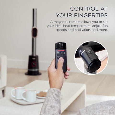 Shark TurboBlade Cool + Heat remote control included for convenience