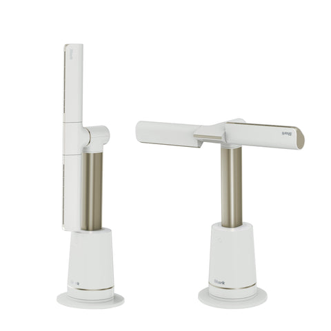 Shark TurboBlade tower fan with vertical pivot focuses cooling in a specific area.
