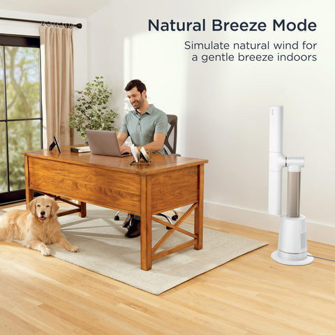 Shark TurboBlade wide-coverage cooling reaches multiple rooms with ease.