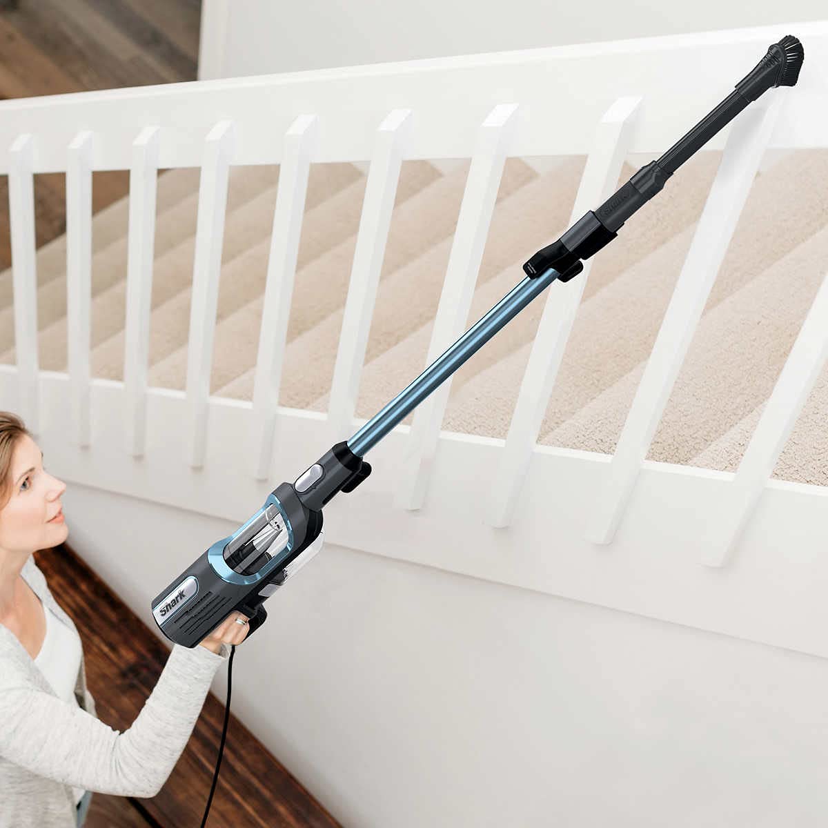 Shark UV580 handles pet hair on stairs and upholstery