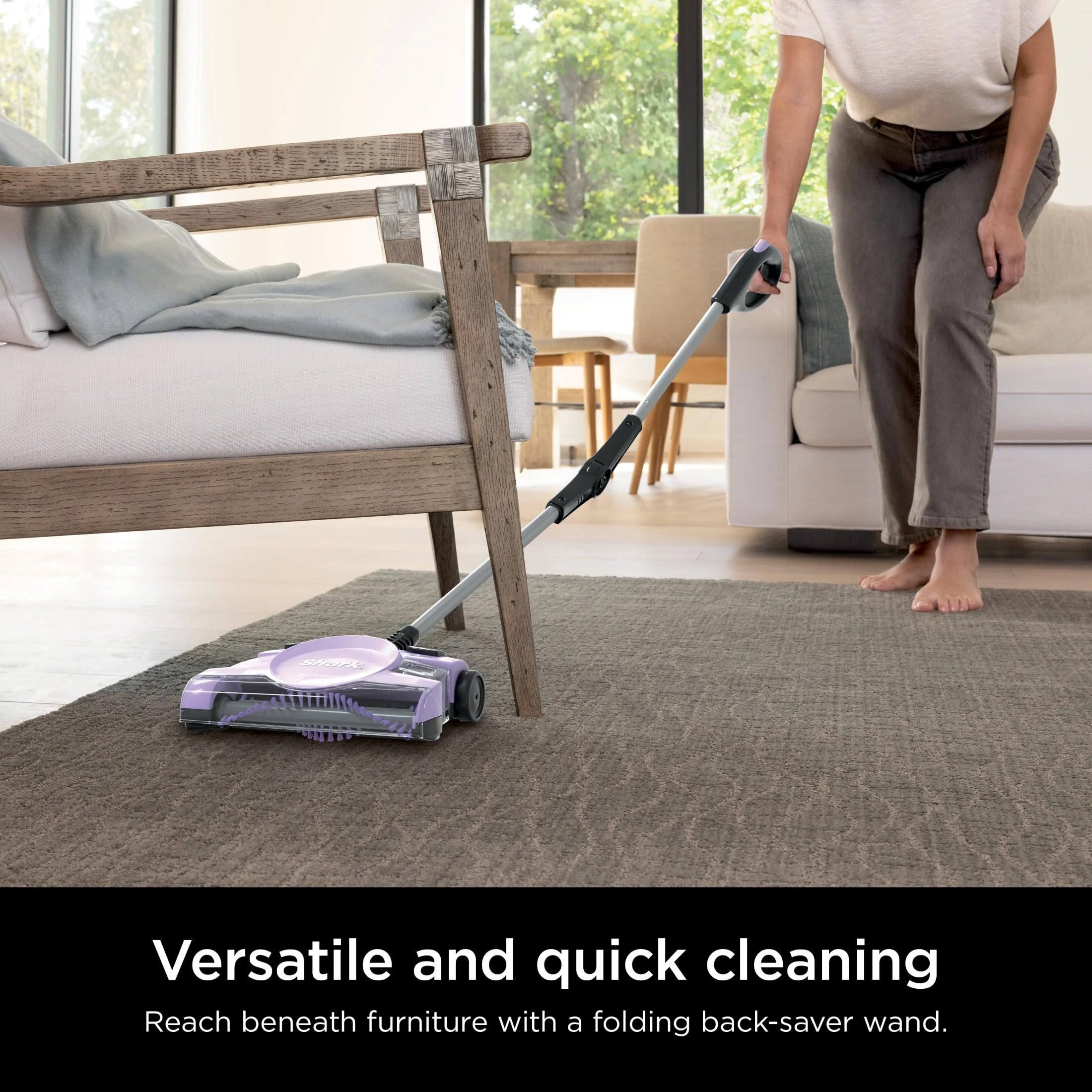 Shark V2945Z rechargeable battery powers cordless cleaning