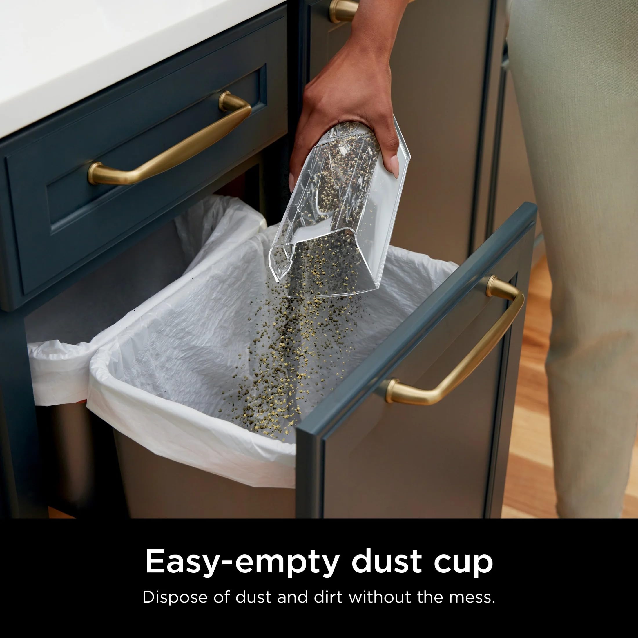 Shark V2945Z removable dust cup for easy disposal