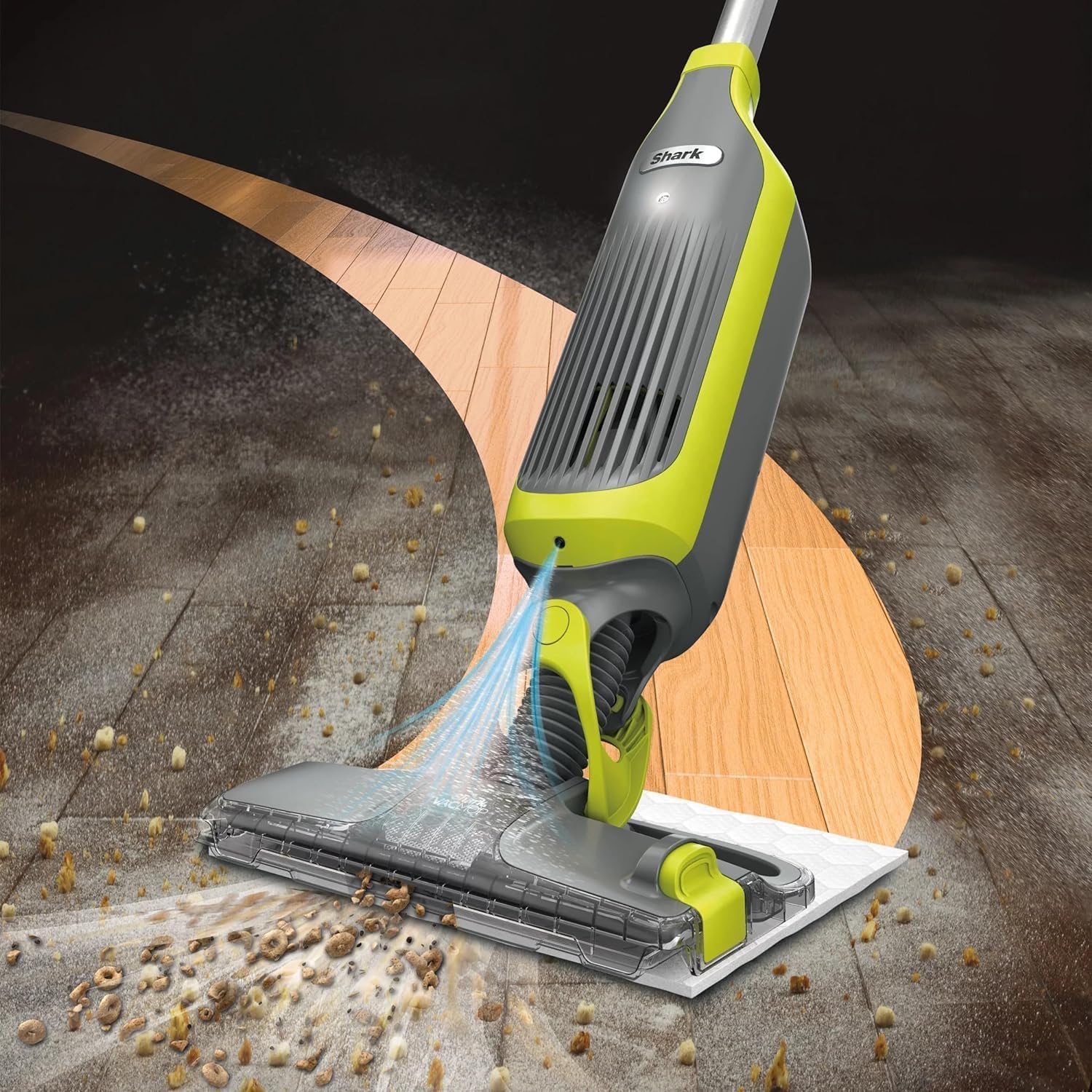 Shark VACMOP cordless lightweight design allows easy maneuverability.