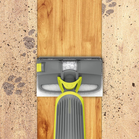 Shark VACMOP vacuums dry debris before mopping wet messes.