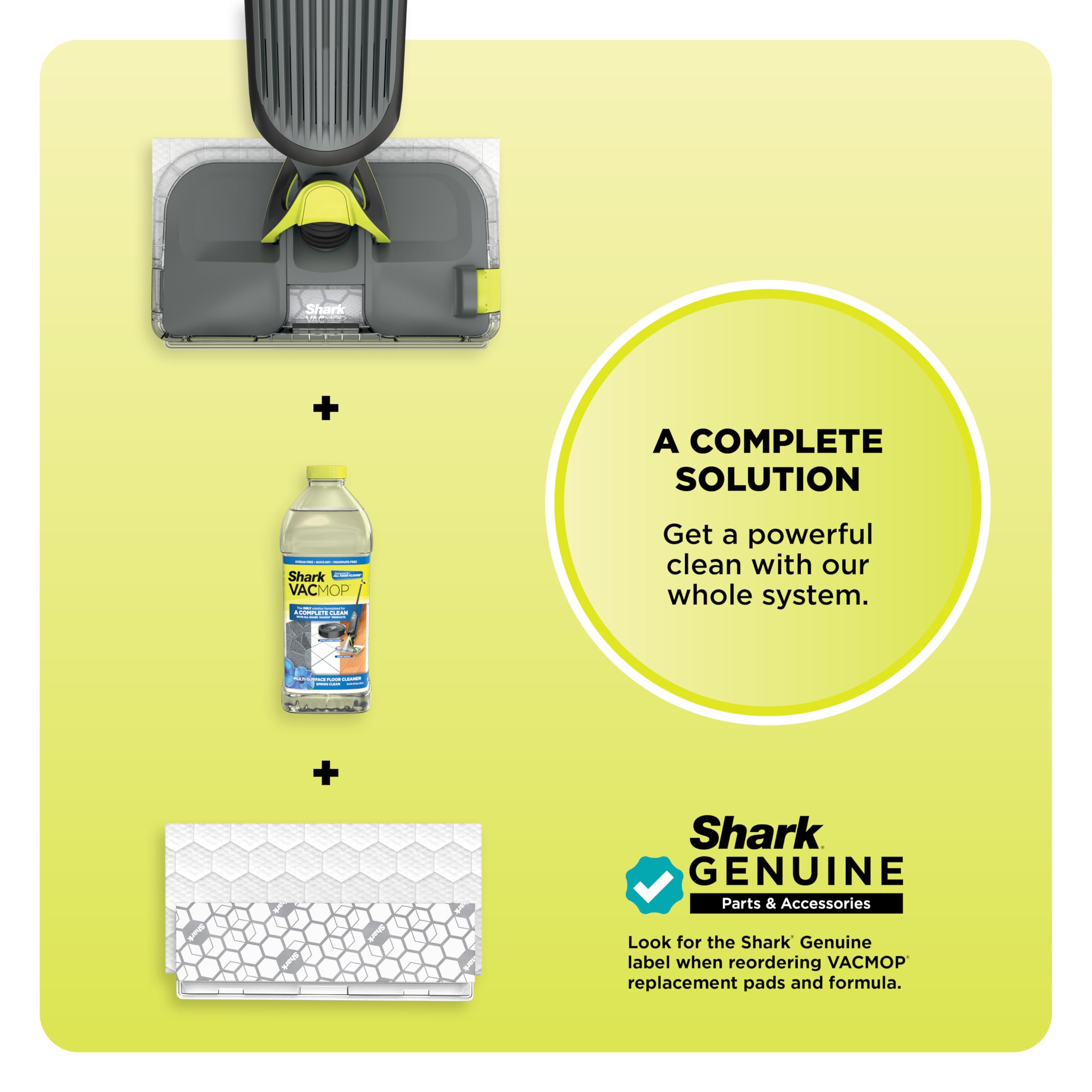 Shark VACMOP no-touch disposal button for mess-free changes