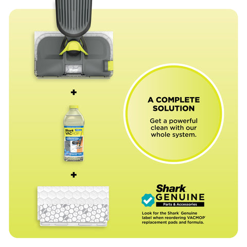 Shark VACMOP no-touch disposal button for mess-free changes