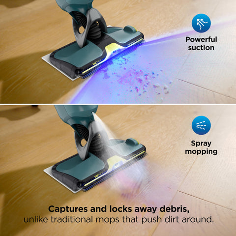 Shark VACMOP Reveal dirt-reveal technology guides precise cleaning