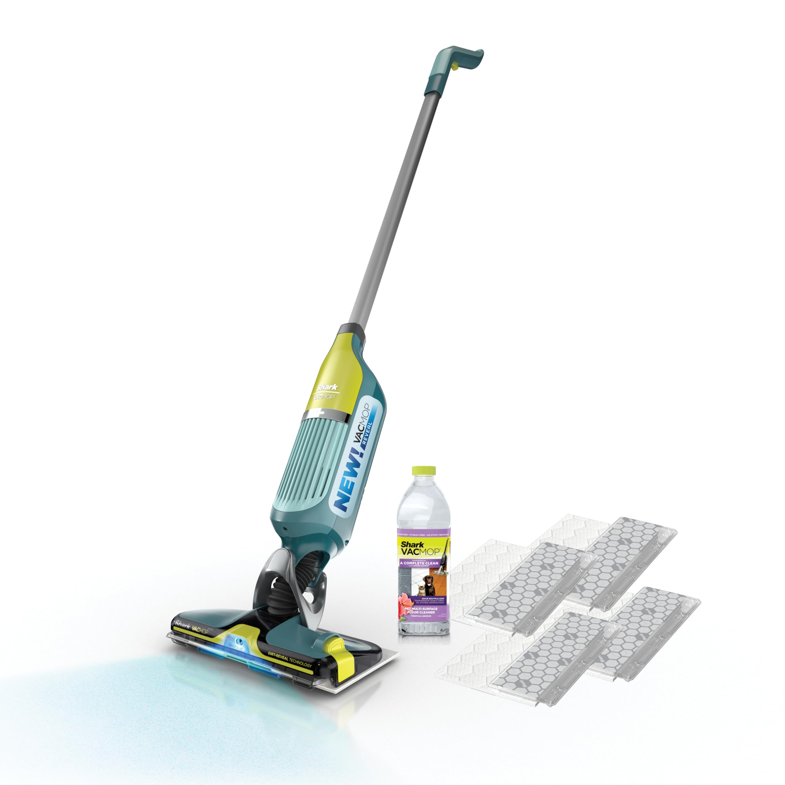 Shark VACMOP Reveal front view showcases cordless design for easy cleaning