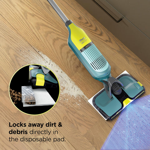 Shark VACMOP Reveal on-demand spray targets tough messes with a press
