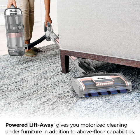 Shark Vertex self-cleaning brushroll reduces hair wrap during cleaning.
