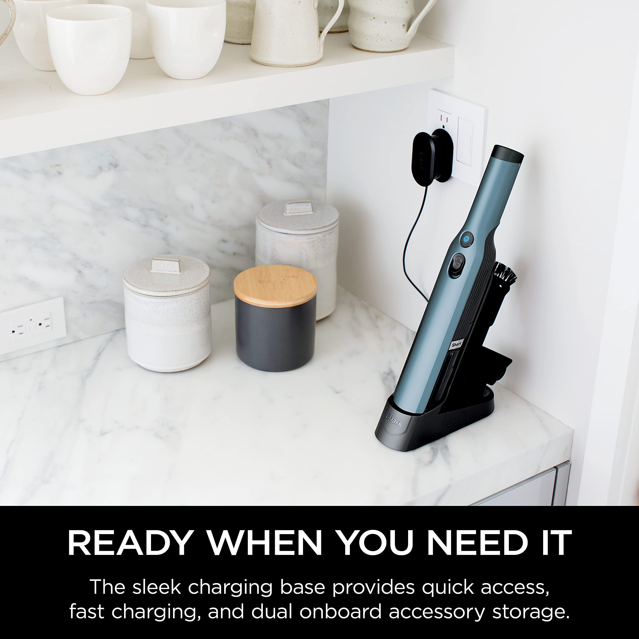 Shark WANDVAC lightweight handheld in use for quick cleanups