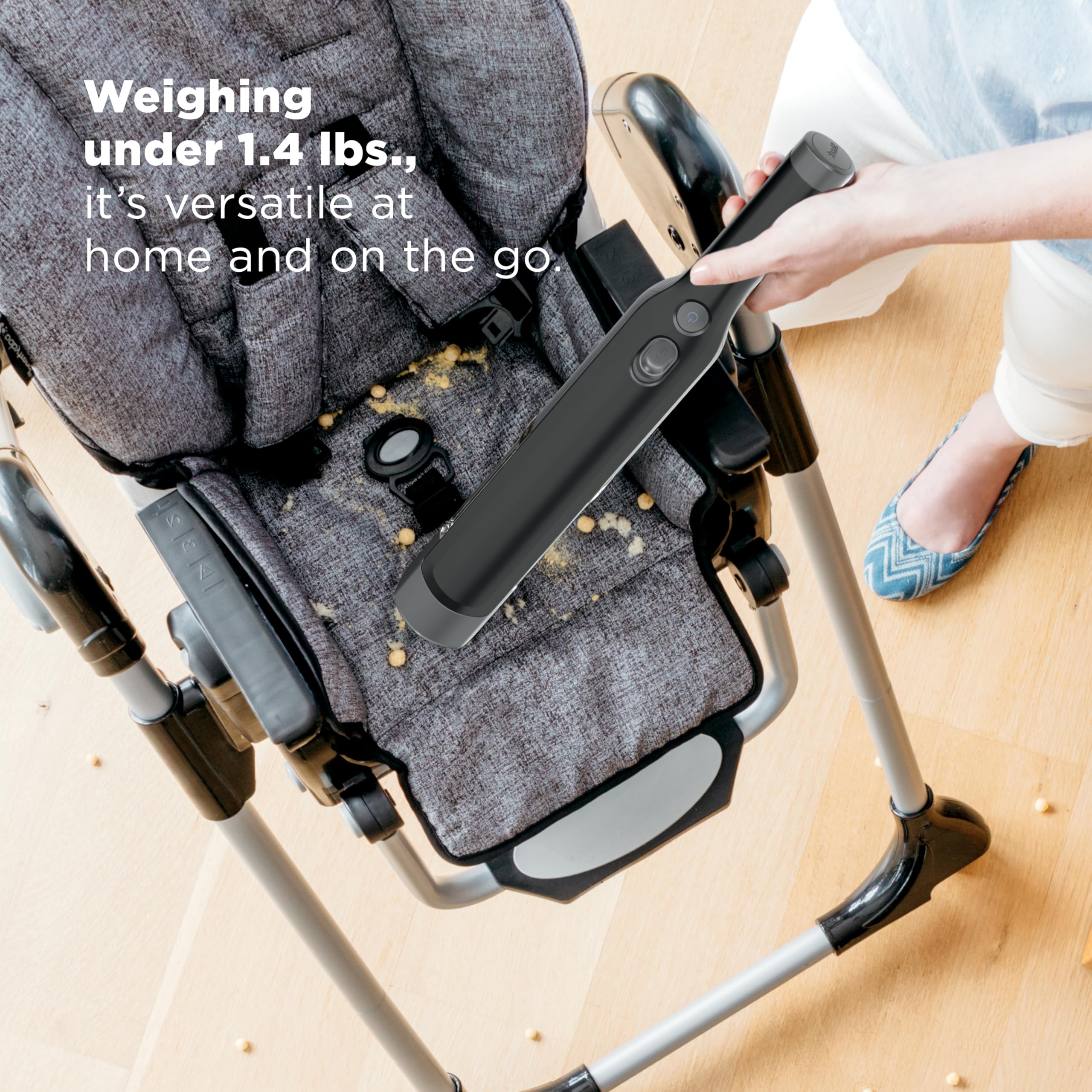 Shark WANDVAC mattress tool captures upholstery fibers and pet hair.