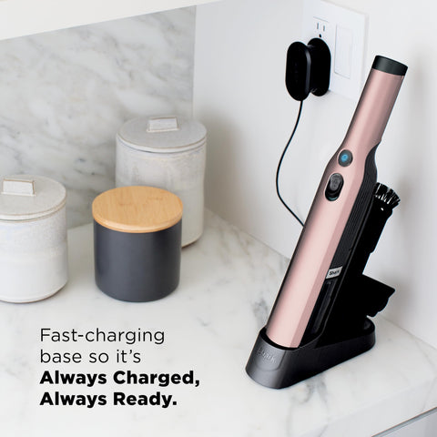 Shark WANDVAC charging dock keeps the vacuum ready between cleanups.