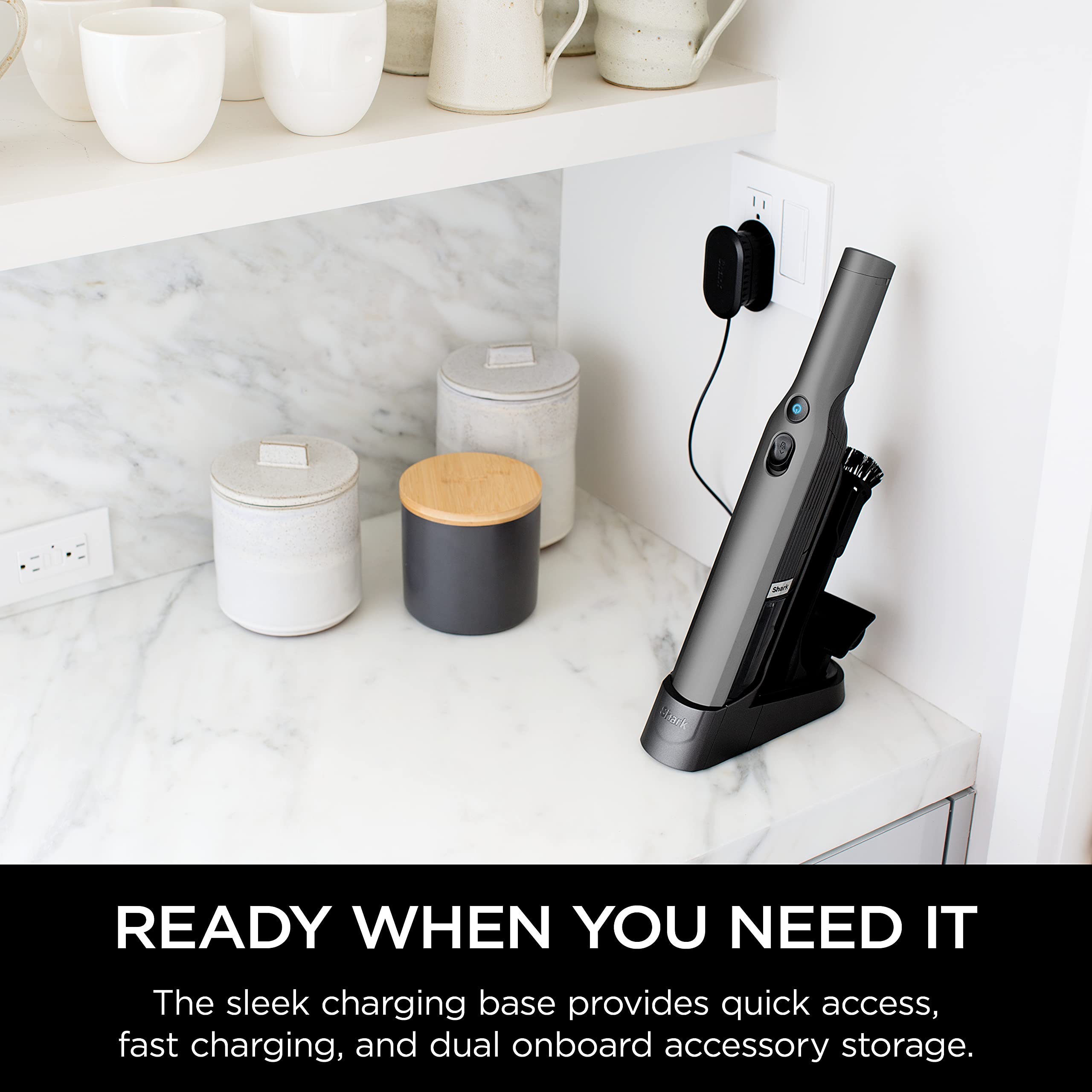 Shark WV201 Wandvac handheld vacuum side view highlighting portable cordless design