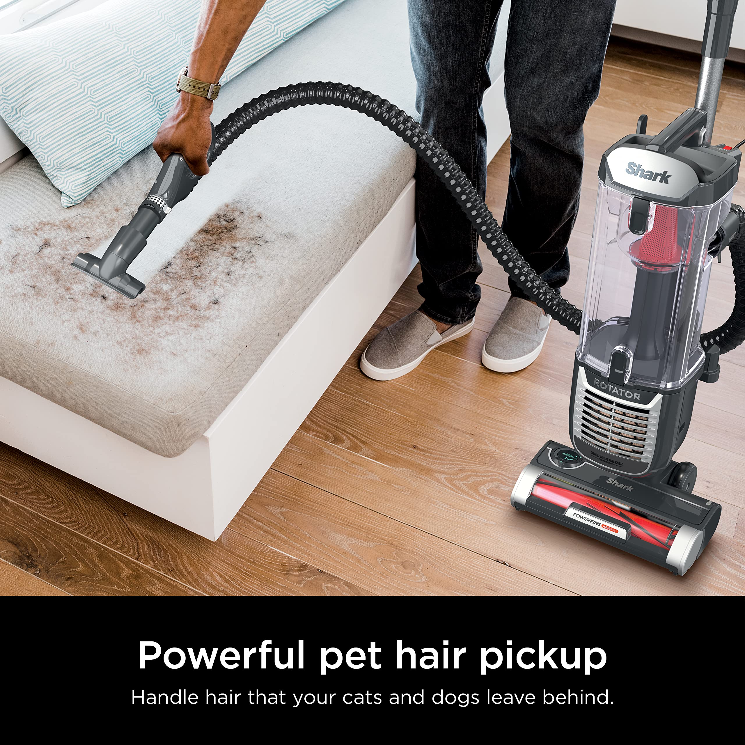Shark ZU102 Anti-Allergen Complete Seal with HEPA traps dust and allergens.