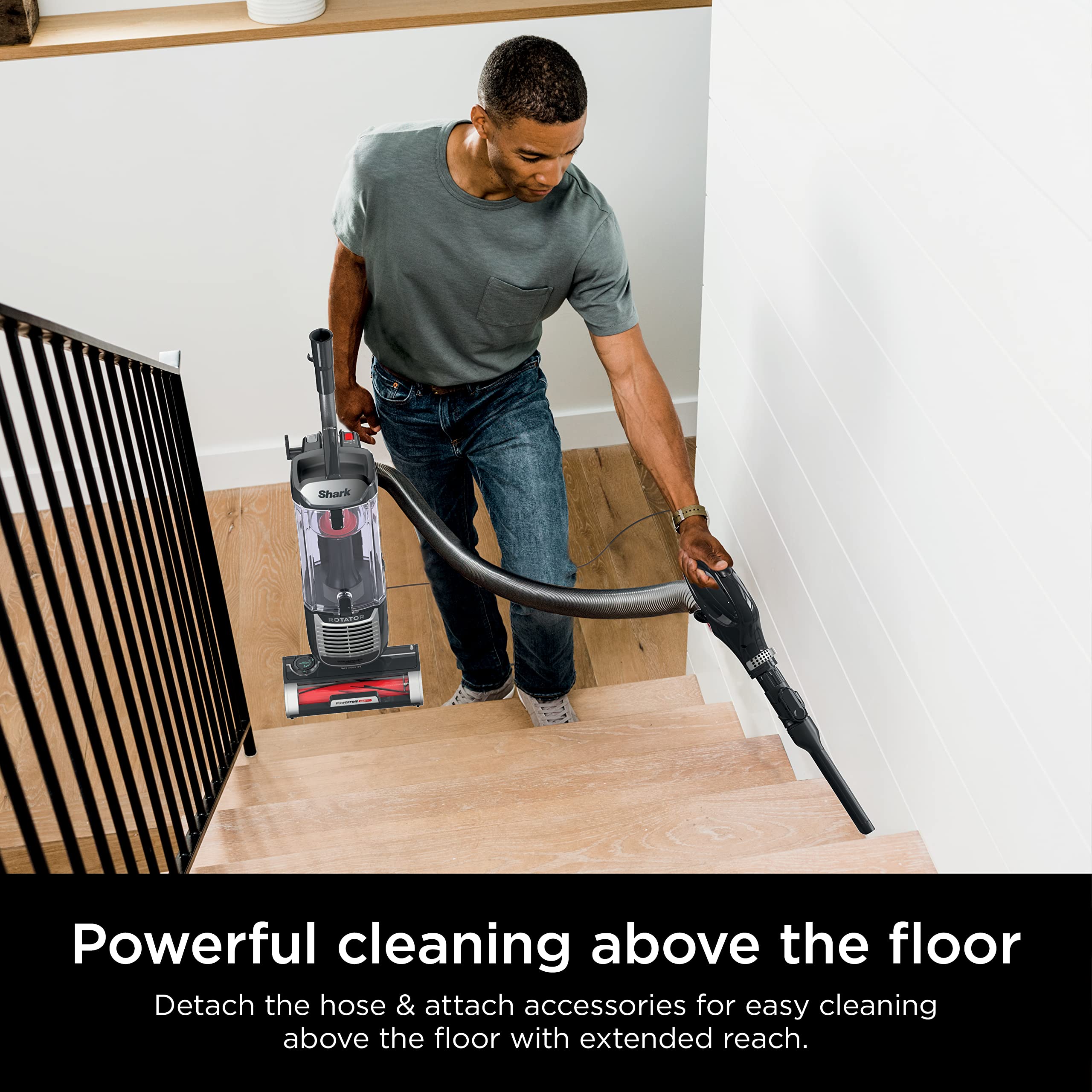 Shark ZU102 extendable hose reaches stairs and above-floor areas.