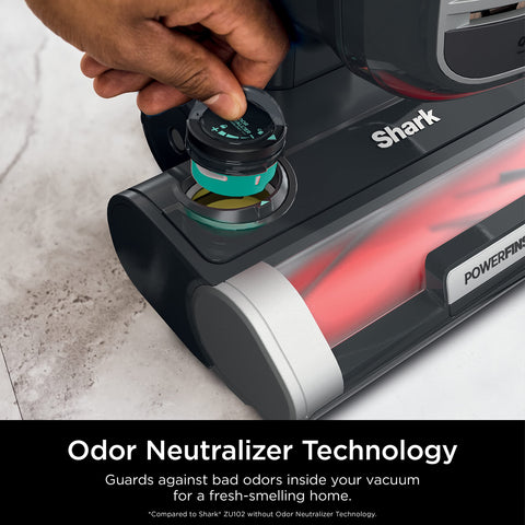 Shark ZU102 swivel steering for easy navigation around furniture.