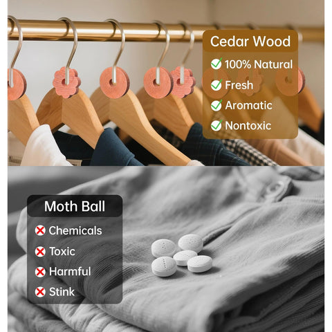 SHARKWOODS cedar balls absorb moisture to keep fabrics breathable