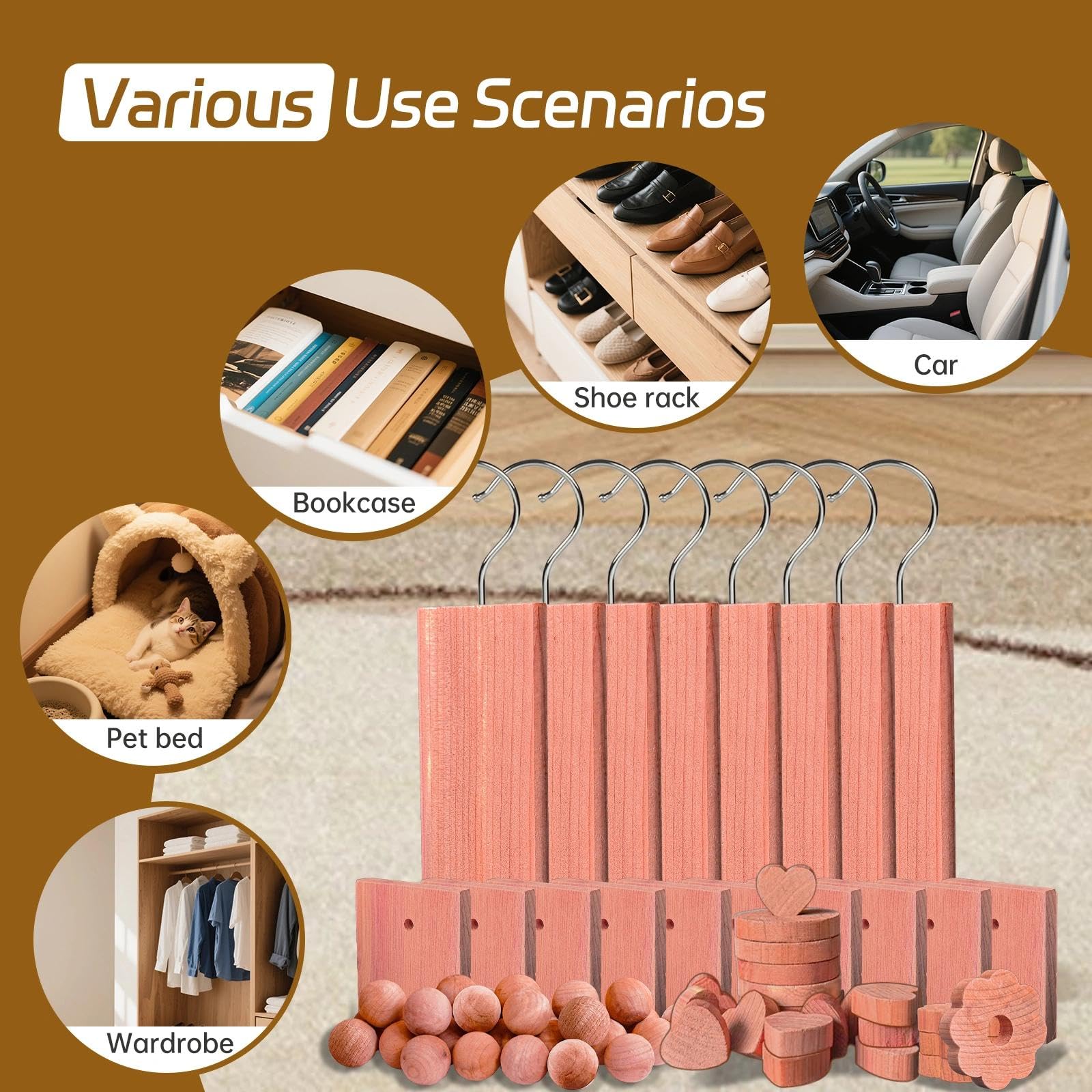 SHARKWOODS cedar storage bags release cedar fragrance while keeping closets organized