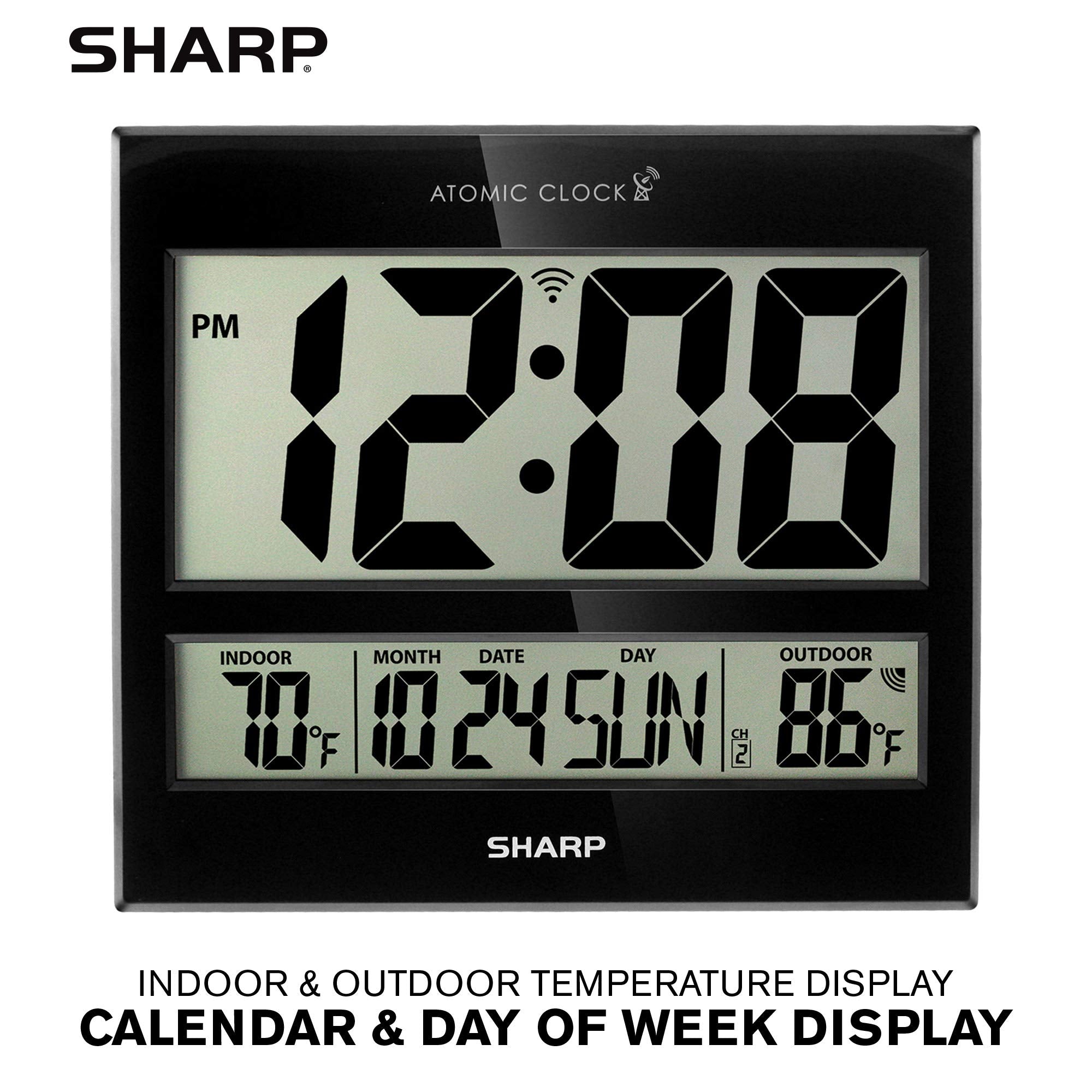 Sharp Atomic Clock jumbo display visible from across the room