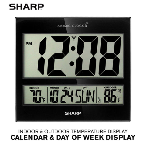 Sharp Atomic Clock jumbo display visible from across the room