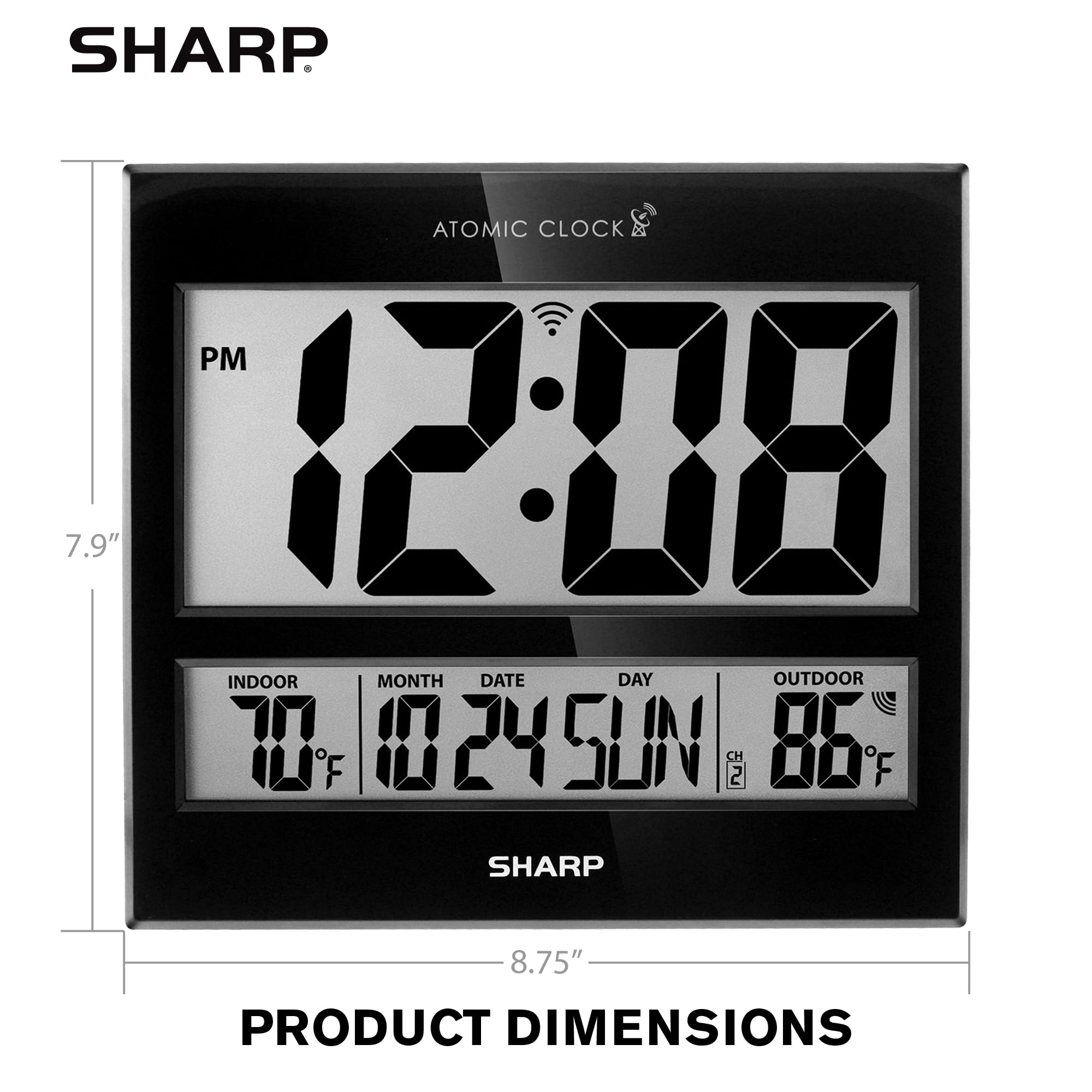 Sharp Atomic Clock wall or desk setup suitable for any room