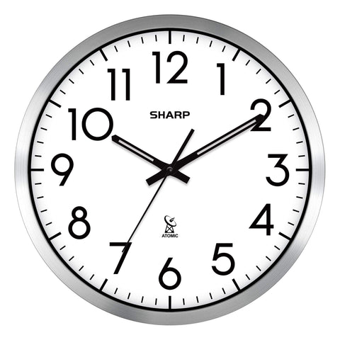 Sharp Atomic wall clock with 12in dial for quick time checks