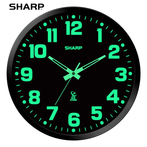Sharp black-frame 12-inch clock close-up highlighting readability