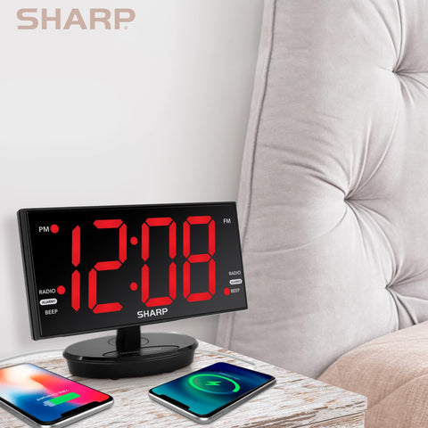 Sharp dual alarm with snooze function for morning routines