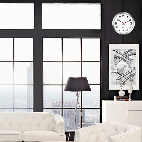Sharp wall clock easy-hang hook view showing simple mounting