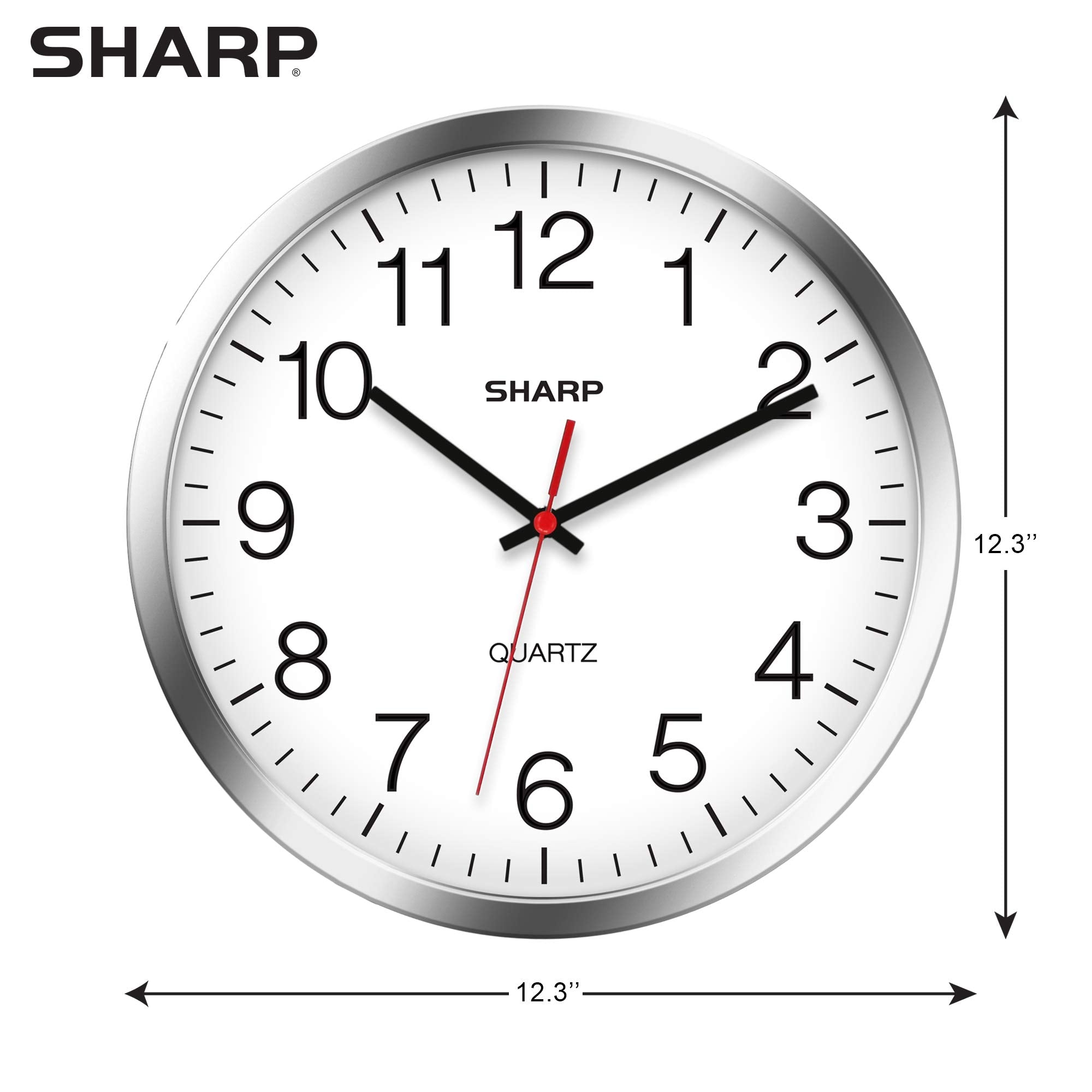 Sharp wall clock sweep movement demonstrates silent operation