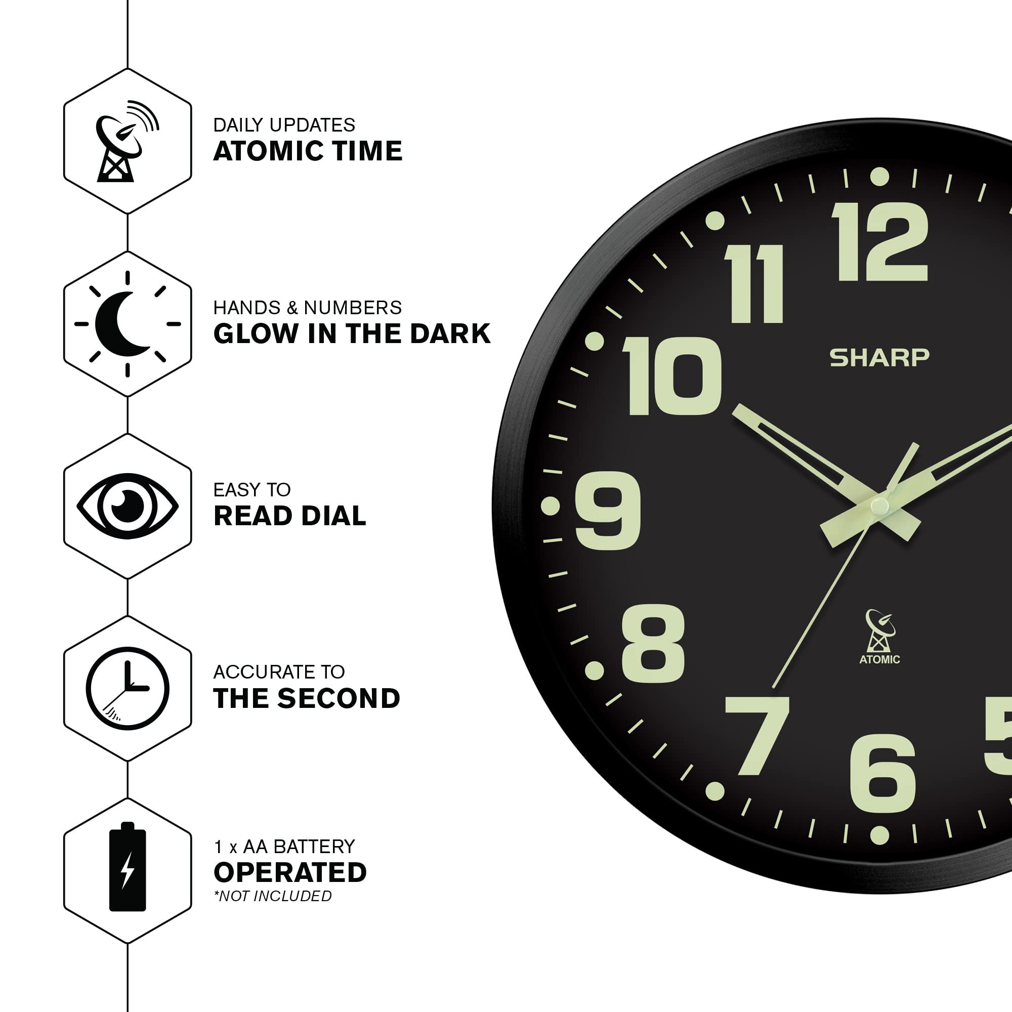 Sharp clock with WWVB sync keeps accurate time via radio updates