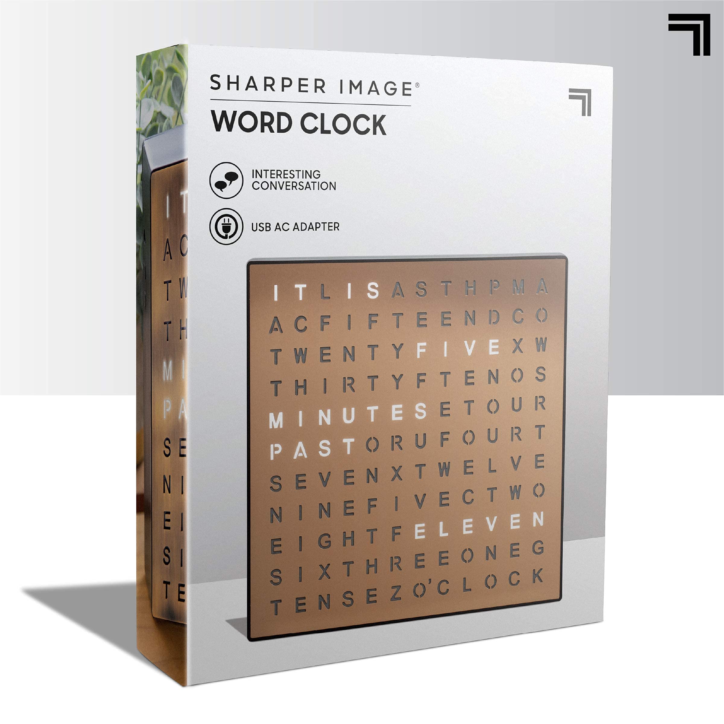 Sharper Image clock works as desk decor or wall art in contemporary interiors.