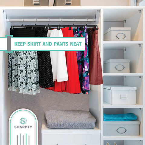 Sharpty 360-degree swivel hook enables easy hanging and re-hanging.