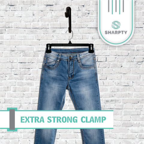 Sharpty heavy-garment clips firmly hold jeans and coats.