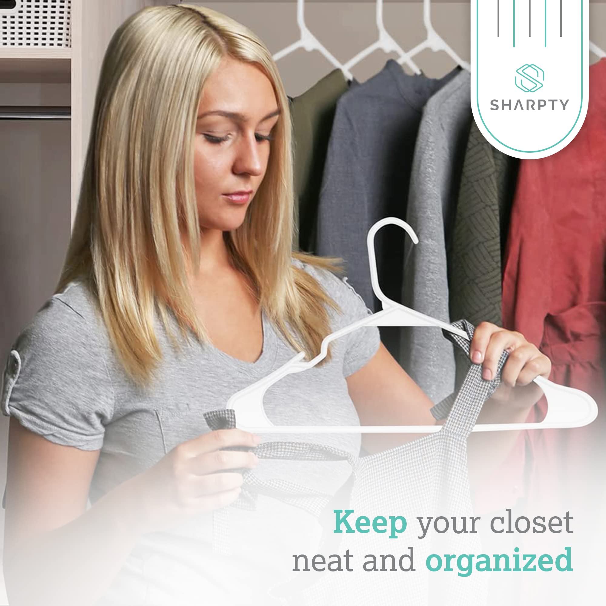Sharpty durable material supports coats and jackets while protecting fabric.