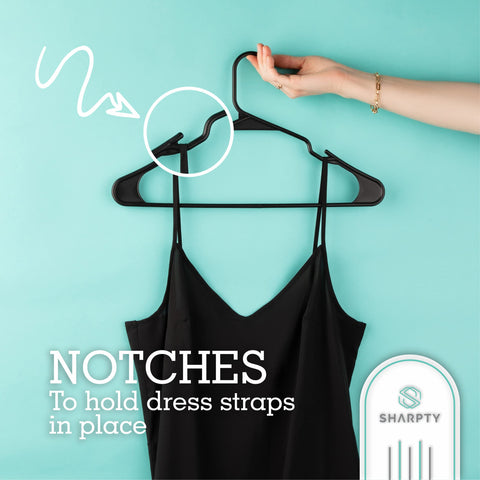 Sharpty hanger’s smooth surface protects fabrics from creases.