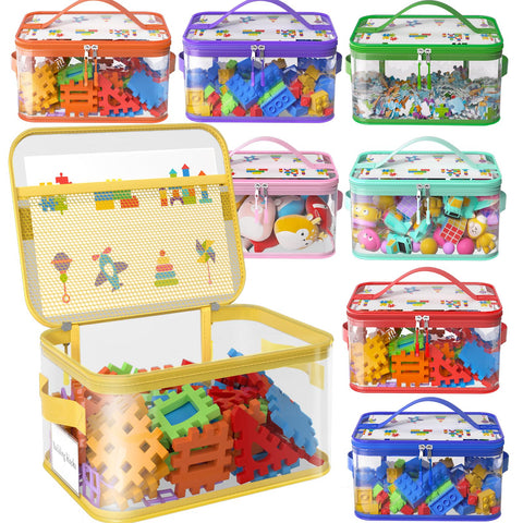 Shcsdr 8-pack extralarge clear toy storage bag with zipper for easy organization