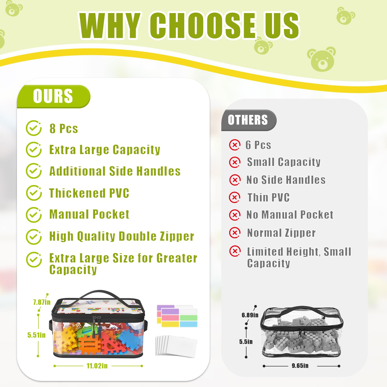Shcsdr waterproof clear PVC material protects toys from spills and dust.