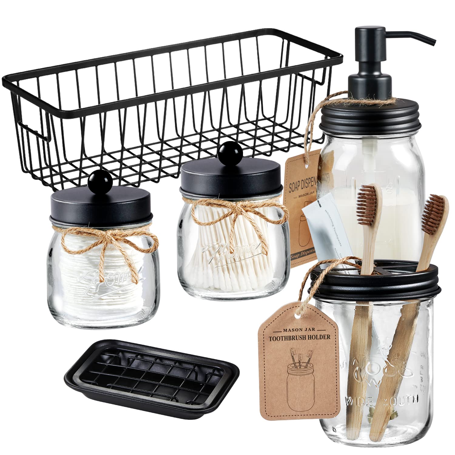 SheeChung toothbrush holder in black finish keeps bathroom counters tidy and organized