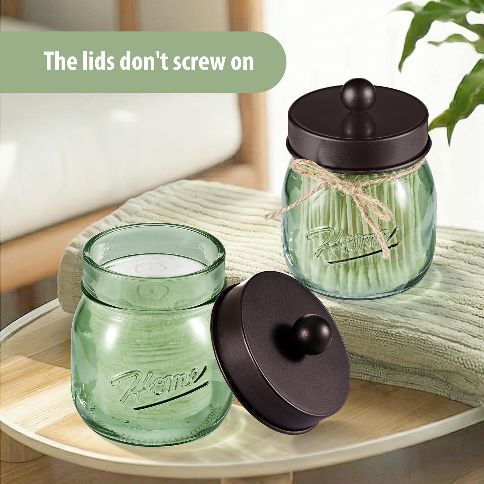 SheeChung Green Bathroom Set metal basket helps organize jars and towels