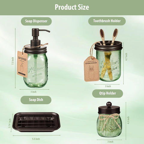 SheeChung Green Bathroom Set compact vanity decor for small spaces