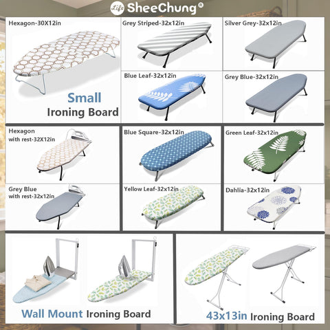 SheeChung table-top iron board folds for travel and quick storage.