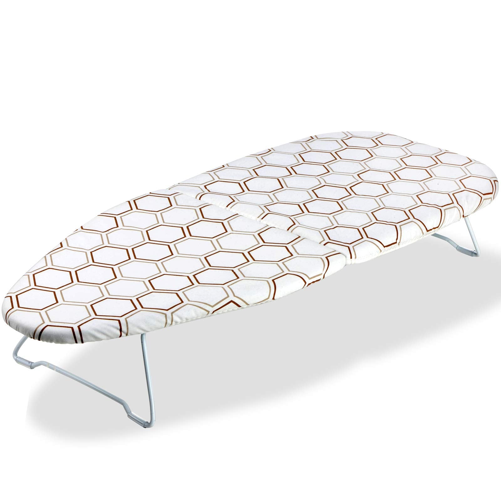 SheeChung small tabletop ironing board 30x12 unfolded surface ideal for compact spaces and quick pressing.