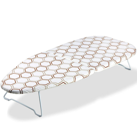 SheeChung small tabletop ironing board 30x12 unfolded surface ideal for compact spaces and quick pressing.