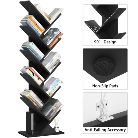 SHEEPAM black floor-standing book shelf blends with modern decor